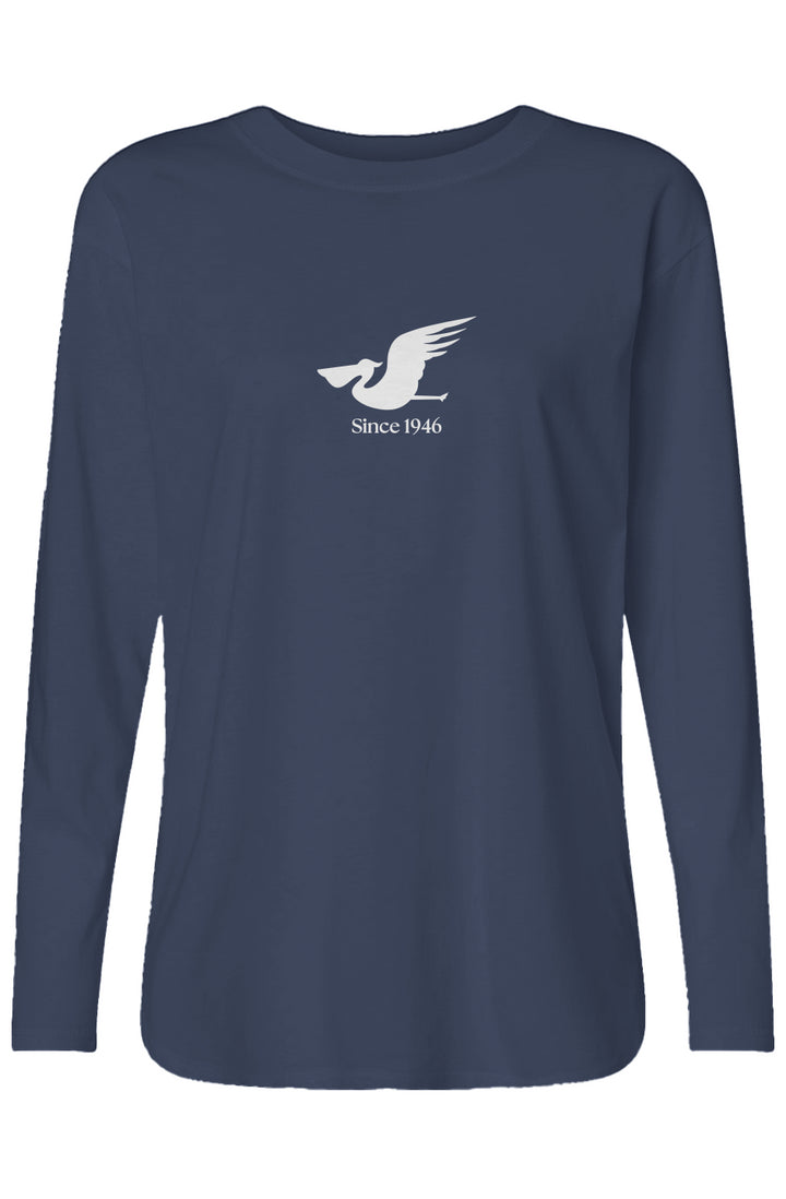 Womens Pelican Long-Sleeve Cotton Tee