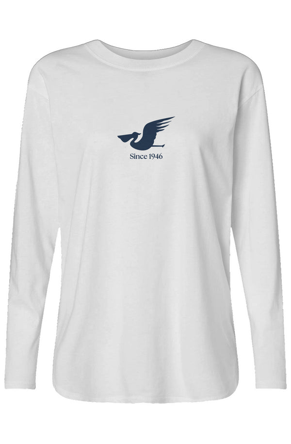 Womens Pelican Long-Sleeve Cotton Tee